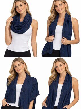 Lululemon Women's Blue and Black Textured Vinyasa infinity Scarf